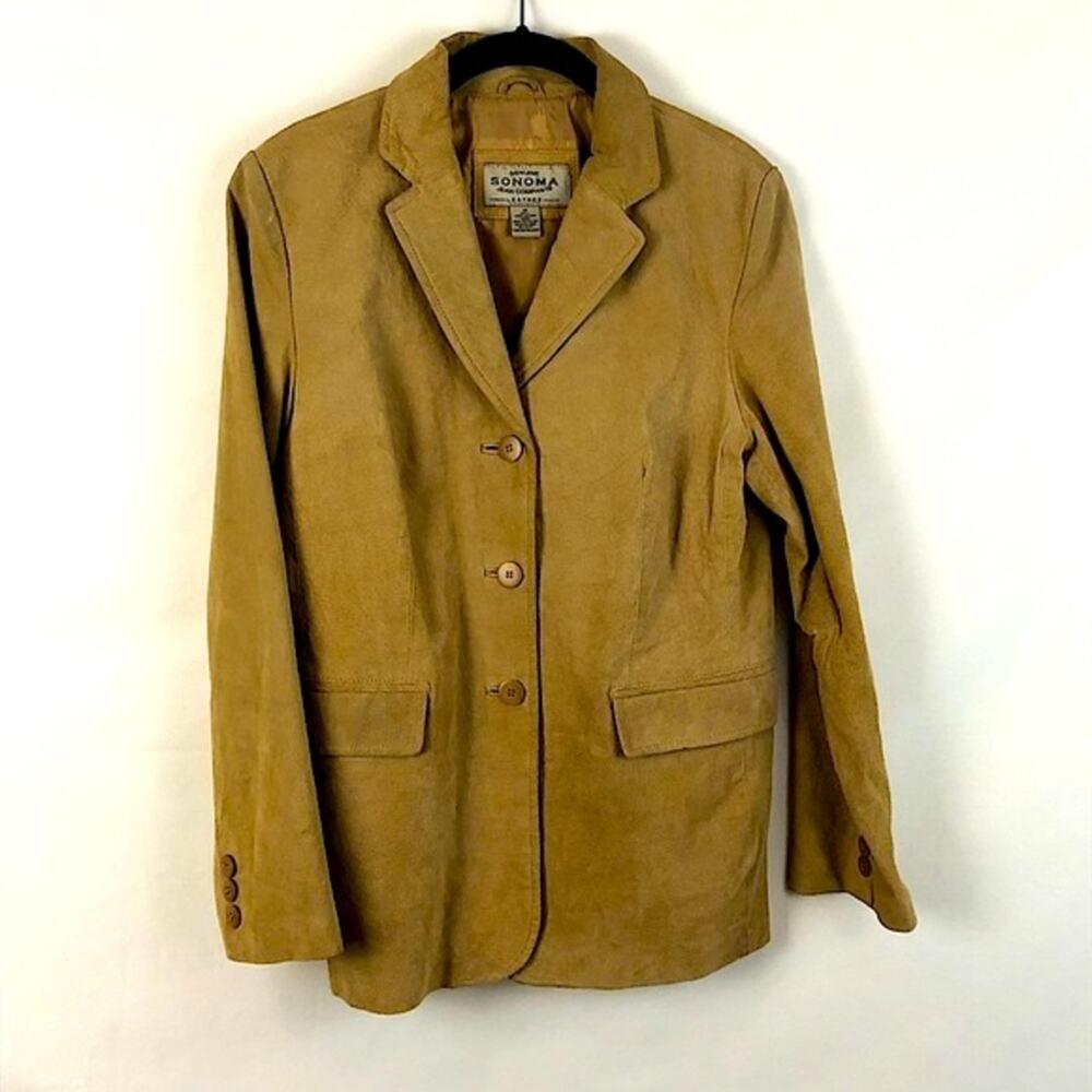 Vintage Y2K Tan Suede Leather Jacket